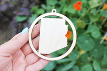 Load image into Gallery viewer, Arizona state pendant - Laser Cut - unfinished blank - 3.1 inches - Arizona Map Inside Circle
