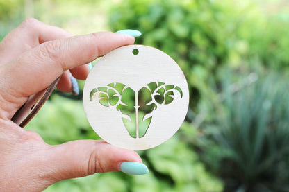 Zodiac earrings/pendants base, set of two Aries zodiac sign - laser cut zodiac 2.4 inches - plywood zodiac set- unfinished zodiac earrings