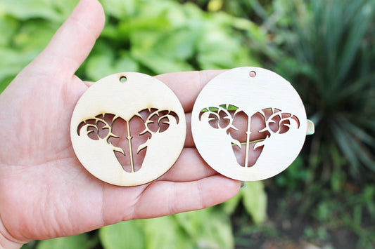 Zodiac earrings/pendants base, set of two Aries zodiac sign - laser cut zodiac 2.4 inches - plywood zodiac set- unfinished zodiac earrings