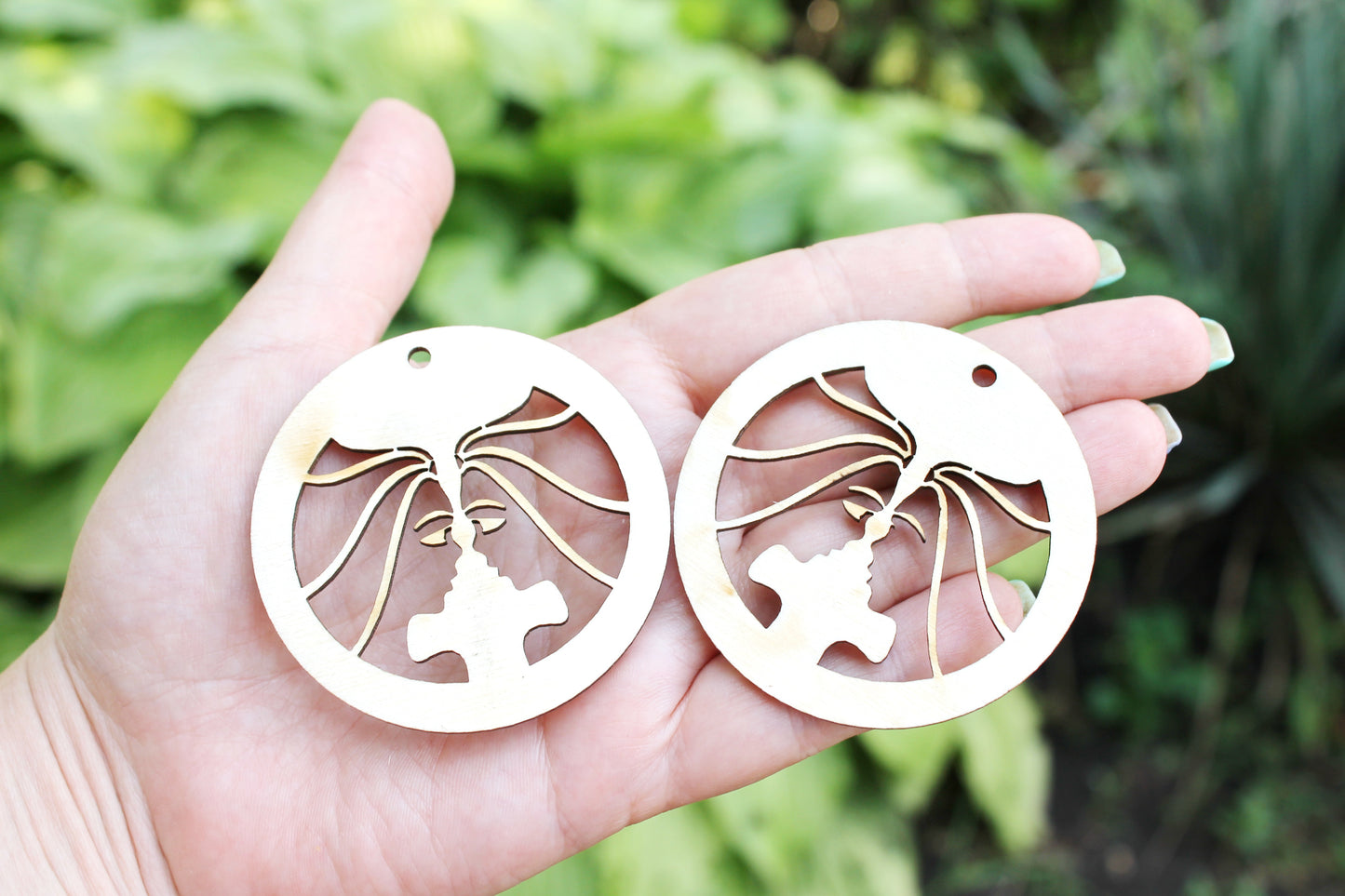 Zodiac earrings/pendants base, set of two Gemini zodiac sign - laser cut zodiac 2.4 inches - plywood zodiac set- unfinished zodiac earrings