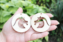 Load image into Gallery viewer, Zodiac earrings/pendants base, set of two Capricorn zodiac sign - laser cut zodiac 2.4 inches - unfinished zodiac earrings
