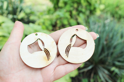 Zodiac earrings/pendants base, set of two Aquarius zodiac sign - laser cut zodiac 2.4 inches - unfinished zodiac earrings