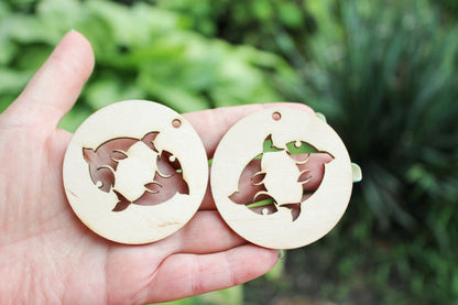 Zodiac earrings/pendants base, set of two Pisces zodiac sign - laser cut zodiac 2.4 inches - unfinished zodiac earrings