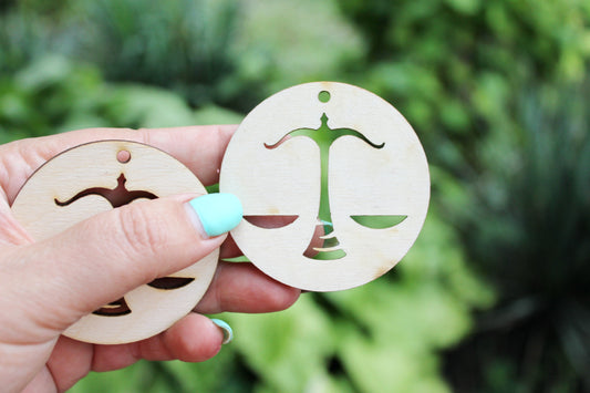 Zodiac earrings/pendants base, set of two Libra zodiac sign - laser cut zodiac 2.4 inches - unfinished zodiac earrings