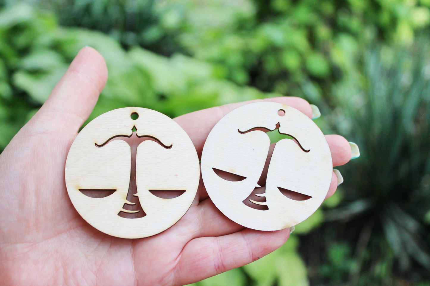 Zodiac earrings/pendants base, set of two Libra zodiac sign - laser cut zodiac 2.4 inches - unfinished zodiac earrings