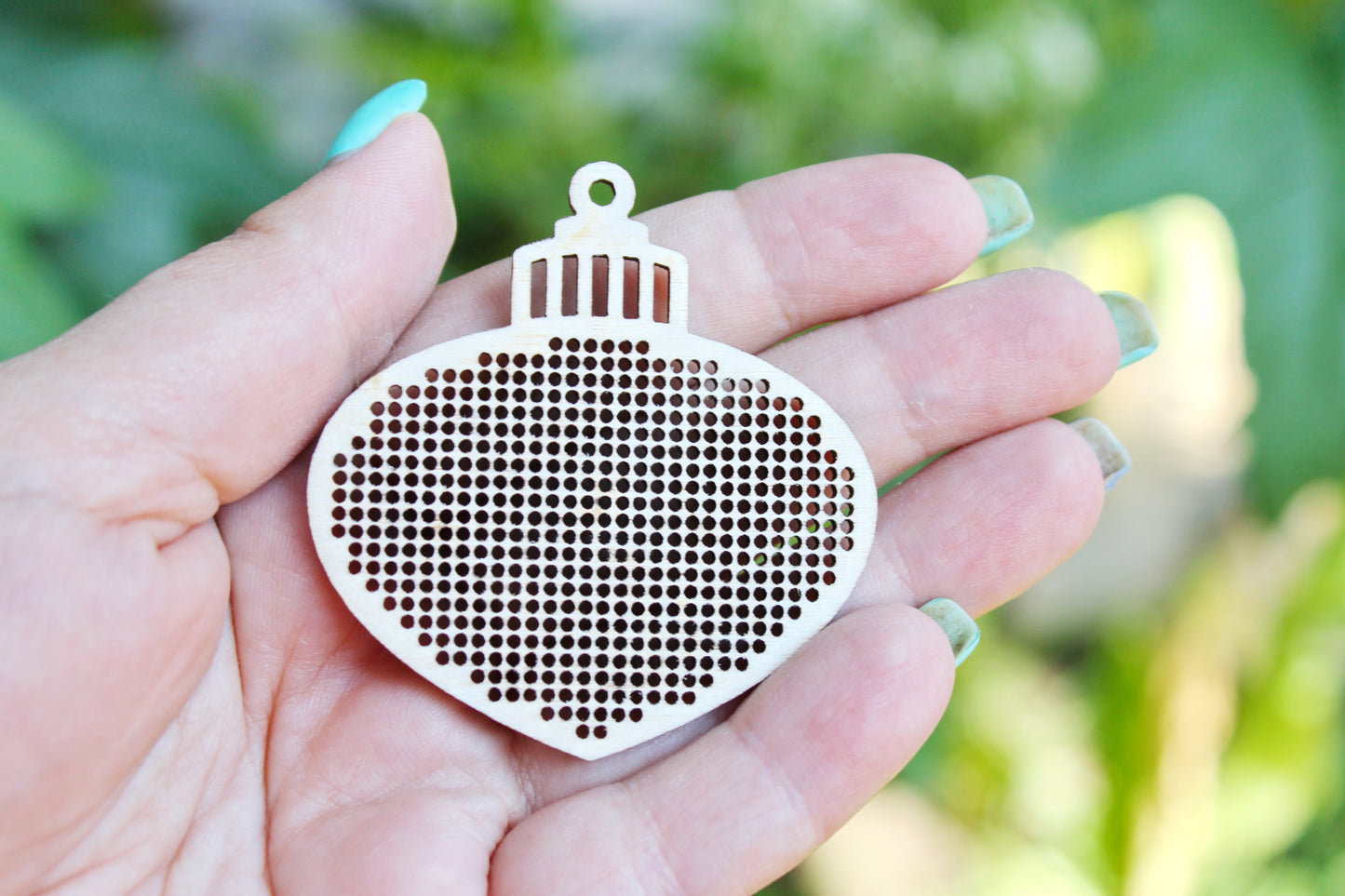 Christmas ball - Cross stitch pendant blank of Christmas ball - blanks Wood Needlecraft Pendant, wooden cross stitch blank