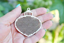 Load image into Gallery viewer, Christmas ball - Cross stitch pendant blank of Christmas ball - blanks Wood Needlecraft Pendant, wooden cross stitch blank
