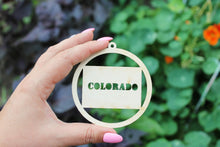 Load image into Gallery viewer, Colorado state pendant - Laser Cut - unfinished blank - 3.1 inches - Colorado Map Inside Circle

