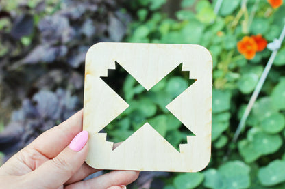 Halloween laser cut Cross coaster 4x4 inches - trivet hot pad - made of high quality plywood - table decor, Modern coasters - 6 - CROSS