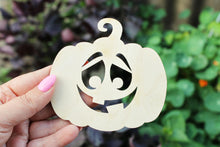 Load image into Gallery viewer, Halloween laser cut Jack O Lantern face coaster 4x4 inches - made of high quality plywood - table decor, Modern coasters -16- JACK-O-LANTERN
