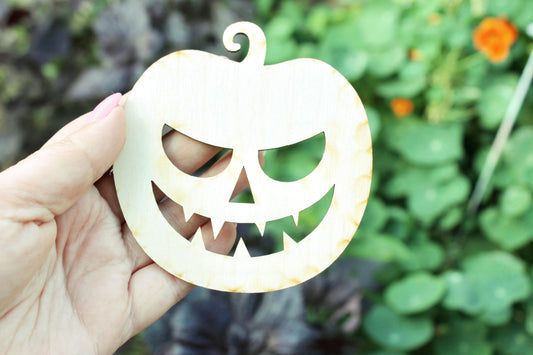 Halloween laser cut Jack O Lantern face coaster 3.7x4 inches - high quality plywood - table decor, Modern coasters -19- JACK-O-LANTERN