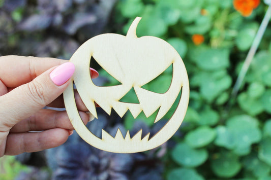 Halloween laser cut Jack O Lantern face coaster 3.7x4 inches - high quality plywood - table decor, Modern coasters -20- JACK-O-LANTERN