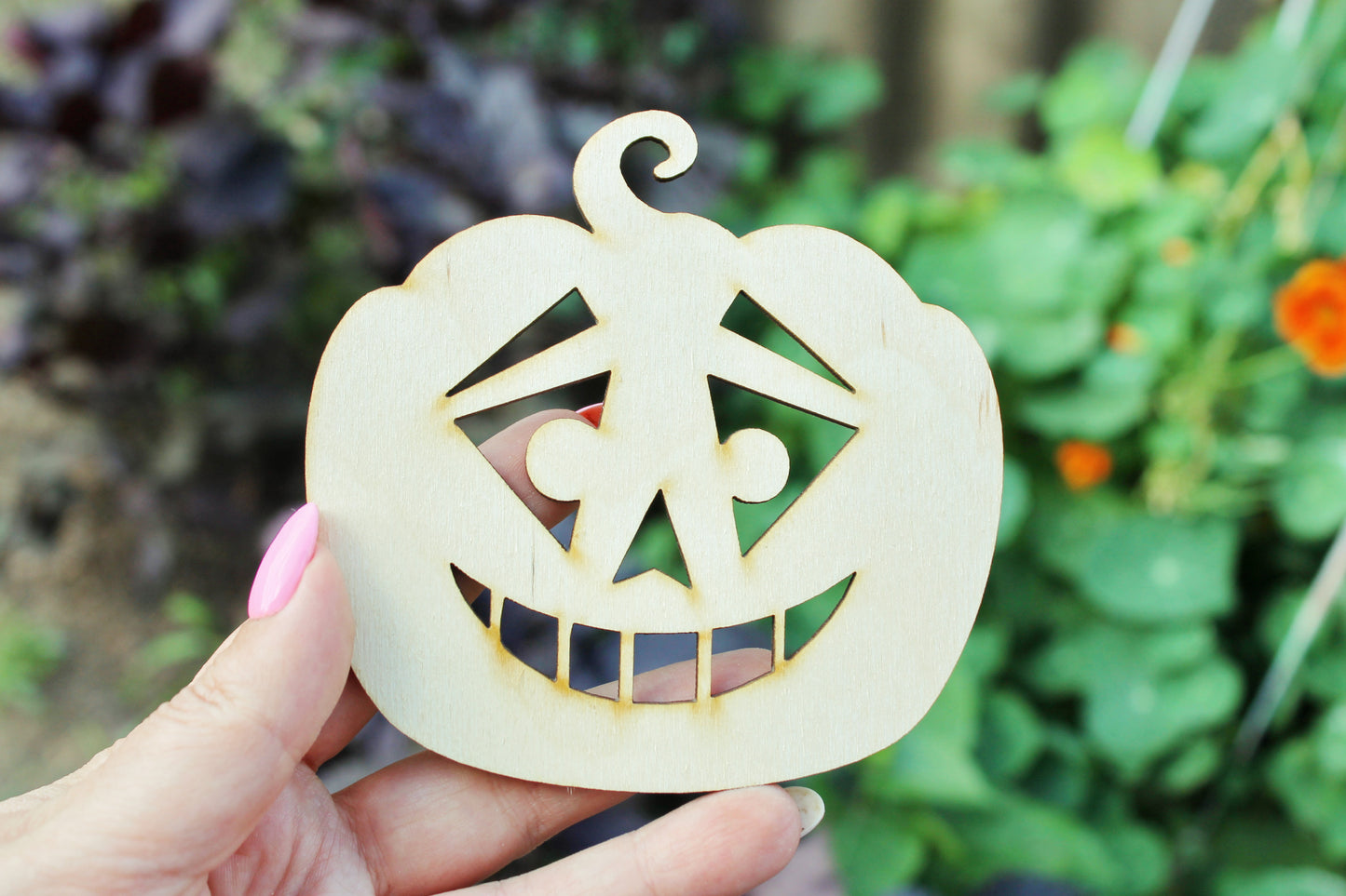 Halloween laser cut Jack O Lantern face coaster 4.1x4 inches - high quality plywood - table decor, Modern coasters -21- JACK-O-LANTERN