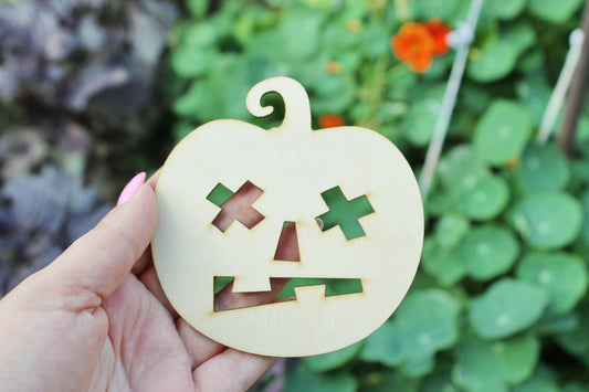 Halloween laser cut Jack O Lantern face coaster 4x4 inches - high quality plywood - table decor, Modern coasters -22- JACK-O-LANTERN