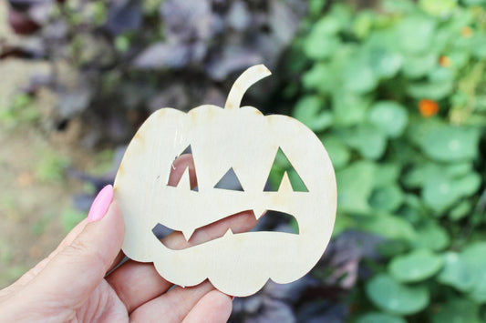 Halloween laser cut Jack O Lantern face coaster 3.8x4 inches - high quality plywood - table decor, Modern coasters -27- JACK-O-LANTERN