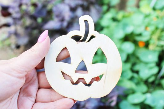 Halloween laser cut Jack O Lantern face coaster 3.6x4 inches - high quality plywood - table decor, Modern coasters -30- JACK-O-LANTERN