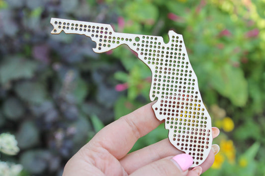 Florida state cross stitch - Laser Cut - unfinished blank - 3.9 inches - Florida Map cross stitch