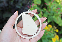 Load image into Gallery viewer, Georgia state round pendant - Laser Cut - unfinished blank - 3.1 inches - Georgia Map Inside Circle
