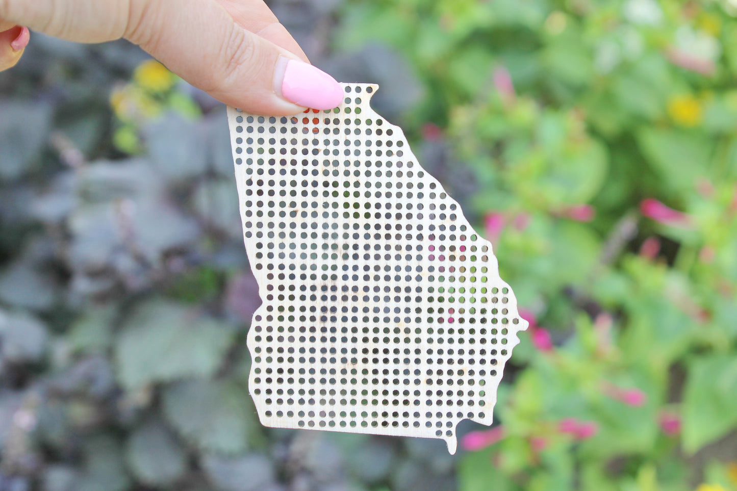 Georgia state cross stitch - Laser Cut - unfinished blank - 3.7 inches - Georgia Map cross stitch