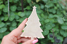 Load image into Gallery viewer, Christmas tree - Cross stitch big blank 112 mm (4.4 inches) - blanks Wood Needlecraft Pendant, wooden cross stitch blank
