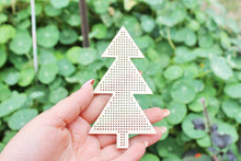 Load image into Gallery viewer, Christmas tree - Cross stitch big blank 122 mm (4.8 inches) - blanks Wood Needlecraft Pendant, wooden cross stitch blank

