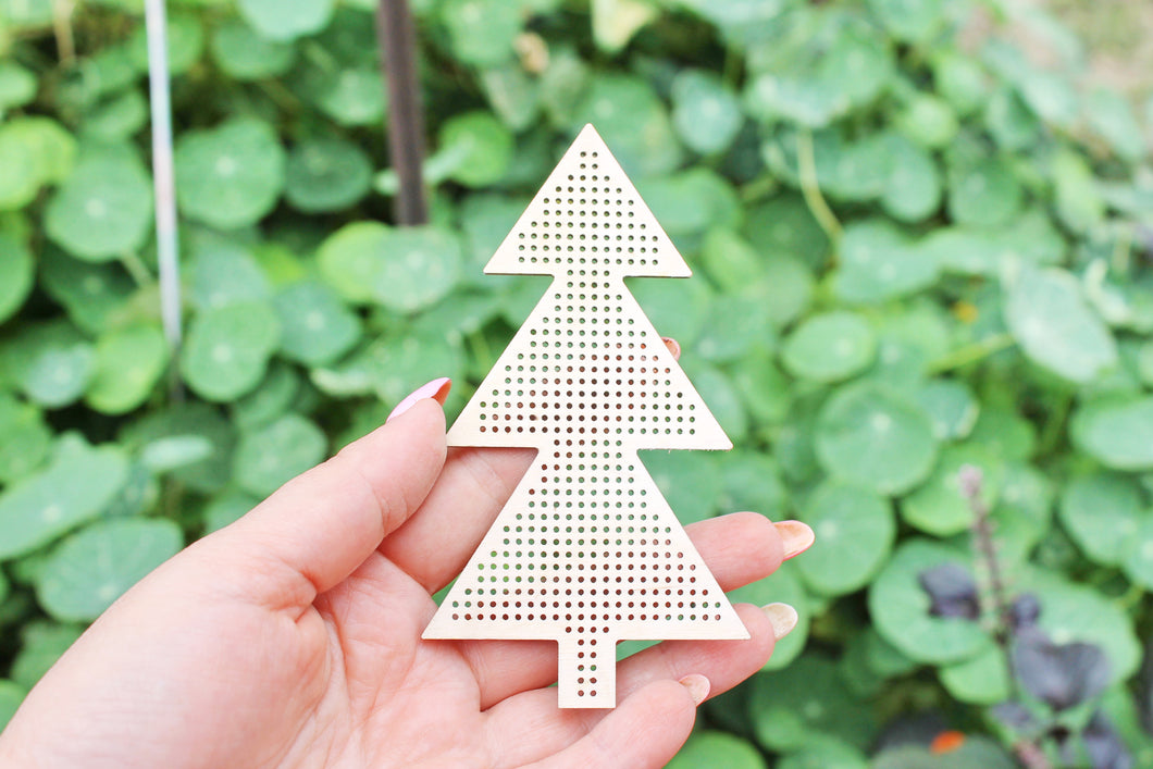 Christmas tree - Cross stitch big blank 122 mm (4.8 inches) - blanks Wood Needlecraft Pendant, wooden cross stitch blank