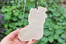 Load image into Gallery viewer, Christmas stocking - Cross stitch big blank 125 mm (5 inches) - Christmas decor - New Year Wood blank - wooden cross stitch blank
