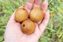 Load image into Gallery viewer, Wooden round beech beads - 36-37 mm 1.4 inches - 5 pcs boiled in olive oil - natural eco friendly
