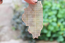 Load image into Gallery viewer, Illinois state shaped cross stitch blank - Laser Cut - unfinished blank - 3.8 inches - Illinois Map cross stitch
