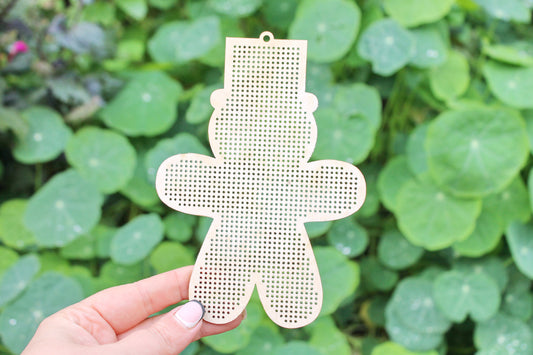 Man Cross stitch Christmas big blank 160 mm (6.3 inches) - blanks Wood Needlecraft Pendant, wooden cross stitch blank