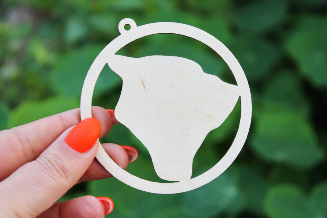Hawaii state round pendant - Laser Cut - unfinished blank - 3.1 inches - Hawaii Map Inside Circle