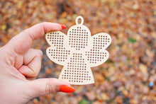Load image into Gallery viewer, Bee - Cross stitch pendant blank 3.4 inches - blanks Wood Needlecraft Pendant - wooden cross stitch blank

