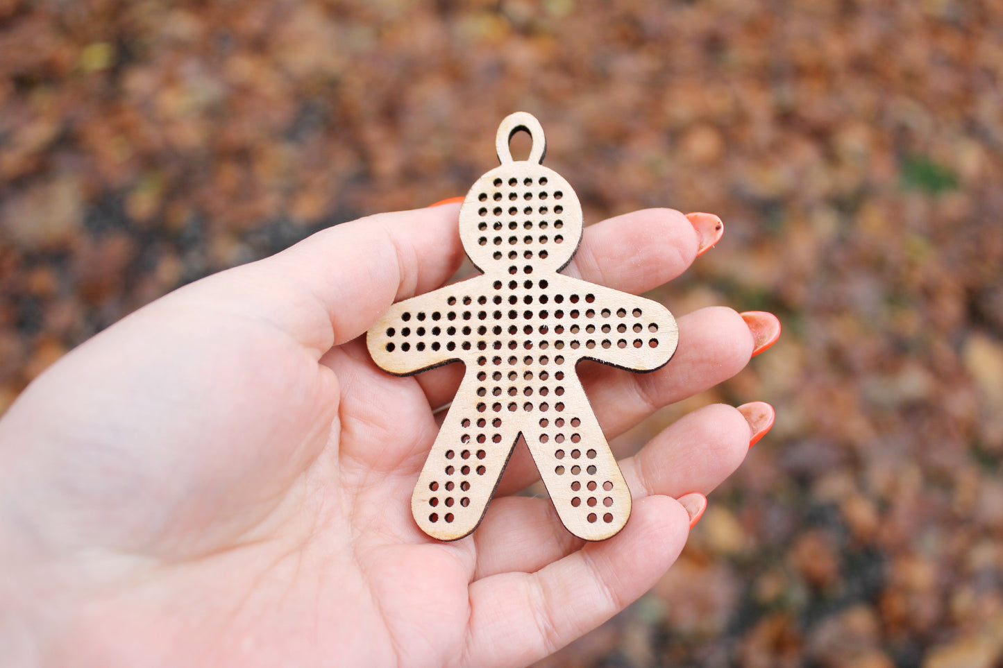 Man Cross stitch blank 3.4 inches - blanks Wood Needlecraft Pendant, wooden cross stitch blank