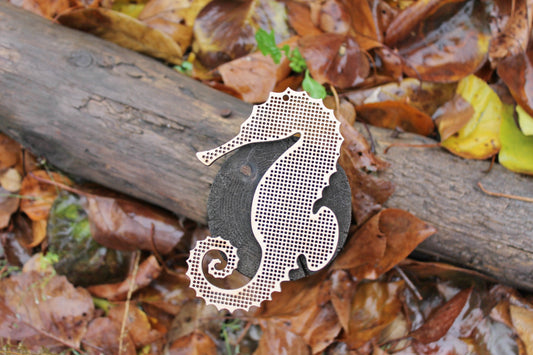 Sea horse - Cross stitch pendant blank 4.7 inches - blanks Wood Needlecraft Pendant - wooden cross stitch blank