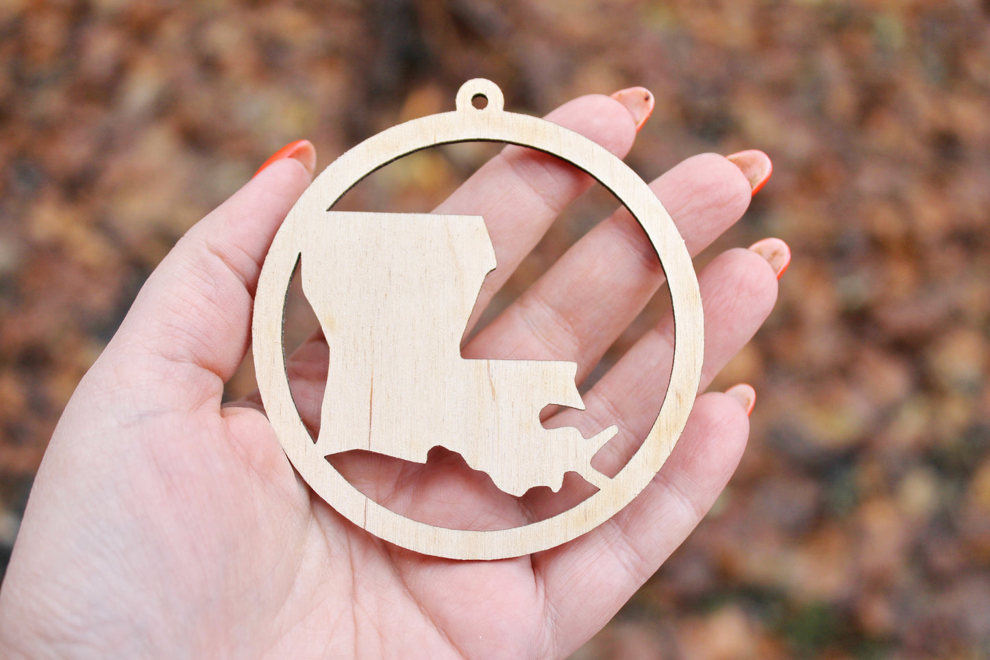 Louisiana state round pendant - Laser Cut - unfinished blank -3.1 inches - Louisiana Map Inside Circle