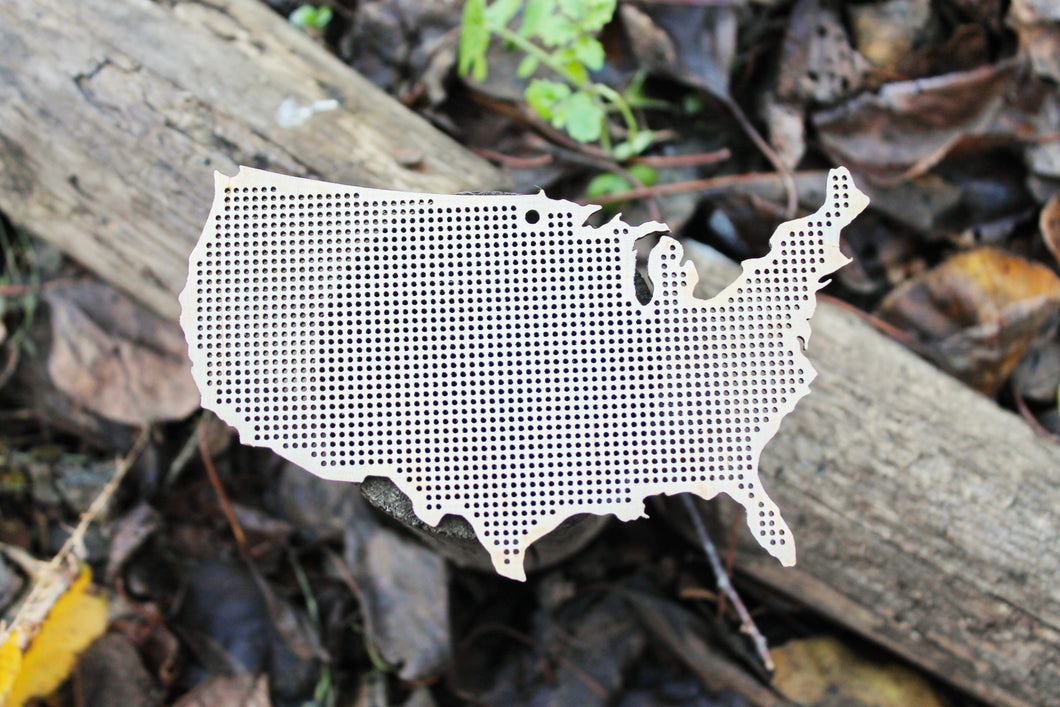 United States - Cross stitch pendant blank 5.9 inches - blanks Wood Needlecraft Pendant - wooden cross stitch blank