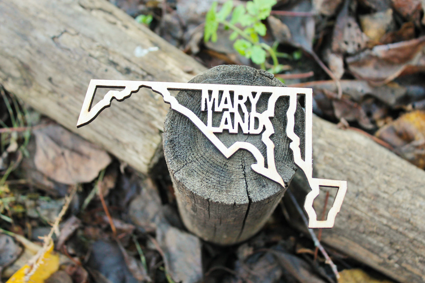 Maryland state inscription - Laser Cut - unfinished blank - 4.7 inches - Maryland Map Shape Text, Pattern, Stencil, Outline