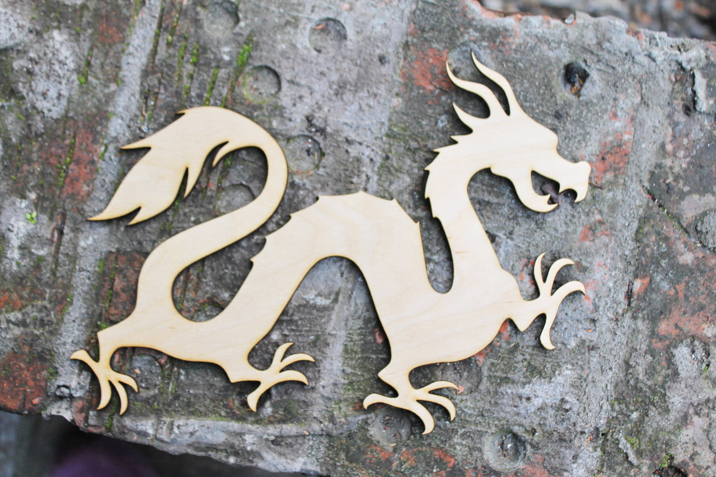 Dragon Laser Cut - unfinished blank - 10 inches - Dragon - Home Decor - Laser cut wood