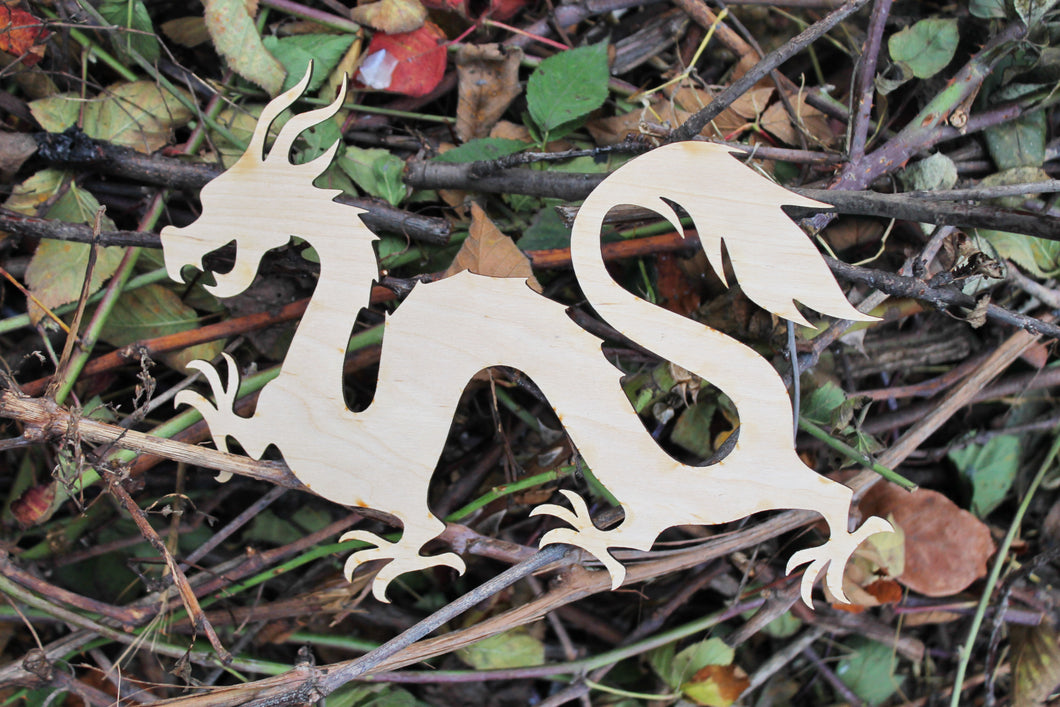 Dragon Laser Cut - unfinished blank - 10 inches - Dragon - Home Decor - Laser cut wood