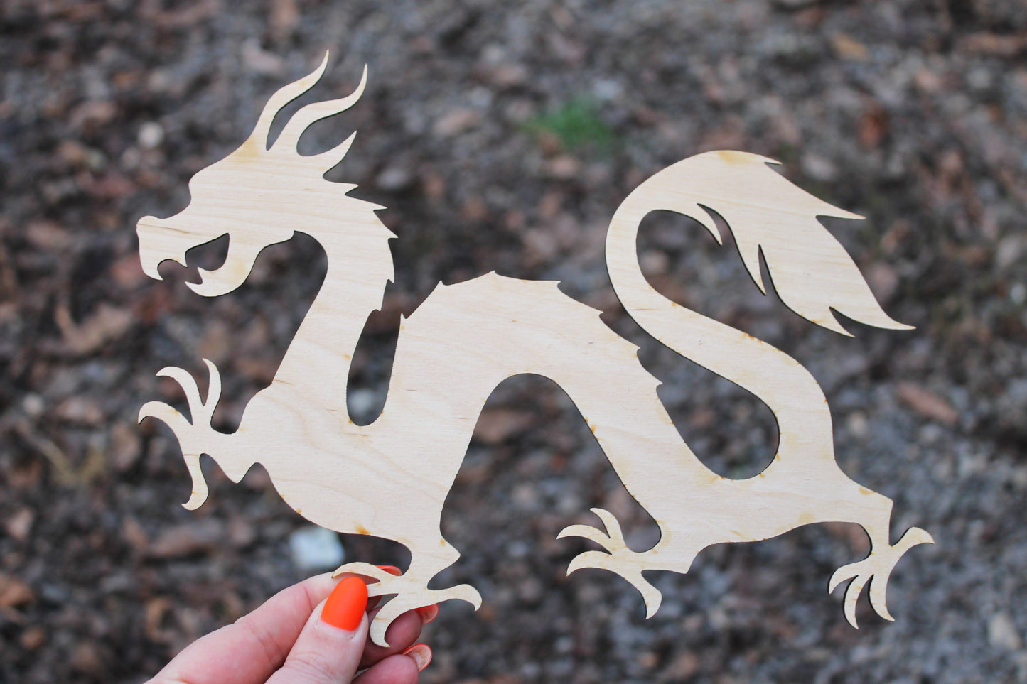 Dragon Laser Cut - unfinished blank - 10 inches - Dragon - Home Decor - Laser cut wood