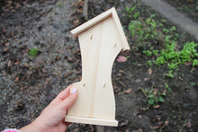 Load image into Gallery viewer, Key Holder - Funny House - made of spruce wood - unfinished wood - key holder for 4 keys - eco wood
