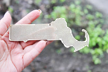 Load image into Gallery viewer, Massachusetts state cross stitch - Laser Cut - unfinished blank - 5.7 inches - Massachusetts Map cross stitch blank
