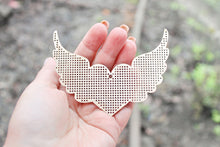 Load image into Gallery viewer, Heart with wings blank - Cross stitch pendant blank 3.9 inches - blanks Wood Needlecraft Pendant - wooden cross stitch blank
