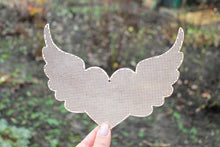 Load image into Gallery viewer, Heart with wings big blank - Cross stitch pendant blank 7.5 inches - blanks Wood Needlecraft Pendant - wooden cross stitch blank
