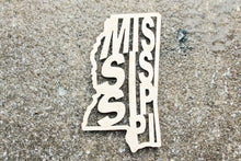 Load image into Gallery viewer, Mississippi state inscription - Laser Cut - unfinished blank - 3.5 inches - Mississippi Map Shape Text, Pattern, Stencil, Outline
