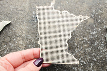 Load image into Gallery viewer, Minnesota state cross stitch - Laser Cut - unfinished blank - 3.9 inches - Minnesota Map cross stitch blank

