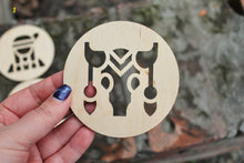 Load image into Gallery viewer, Native American Wooden Coasters - unfinished coasters 3.5 inches - made of high quality plywood - table decor, Modern coasters
