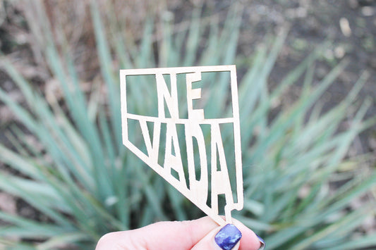 Nevada state inscription - Laser Cut - unfinished blank - 5.6 inches - Nevada Map Shape Text, Pattern, Stencil, Outline