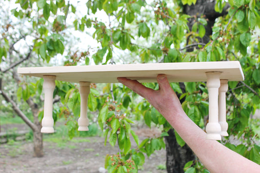 Laptop desk, Breakfast table, Small wooden table, Bed table, Small table, Tray with legs - Unfinished wood - made of linden wood