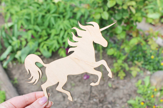 Unicorn Laser Cut - unfinished blank - 7.5 inches - Home Decor - Laser cut wood - plywood